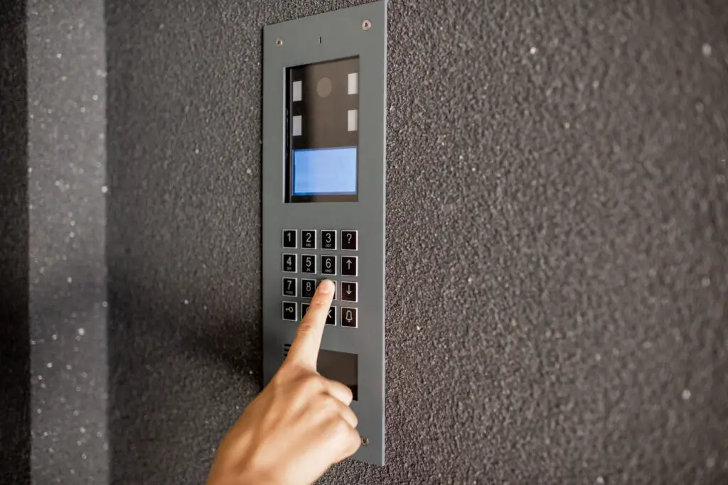 Keypad for entering a building